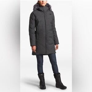 The North Face Women’s Defdown Parka GTX Heathered Gray Small Sky Gorpcore